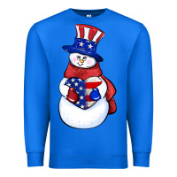 True Royal Patriotic snowman 4th of july Premium Sweatshirt - HowdyJamesFarm
