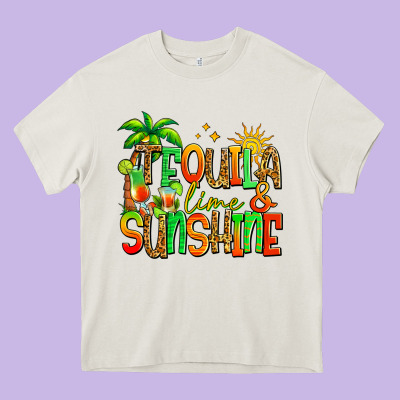 Tequila Lime And Sunshine Summer Heavy Core Tee Designed By Jasminsmagicworld