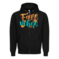 Black Fall Vibes with Food Zipper Hoodie - texasbilliewilder