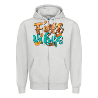 Dove Grey Fall Vibes with Food Zipper Hoodie - texasbilliewilder