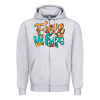 Heather Grey Fall Vibes with Food Zipper Hoodie - texasbilliewilder