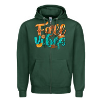 Sports Green Fall Vibes with Food Zipper Hoodie - texasbilliewilder