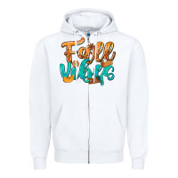 White Fall Vibes with Food Zipper Hoodie - texasbilliewilder