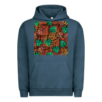 Pigment Midnight Navy fall leaves seamless pattern Urban Hoodie - BundleAndBundleShop