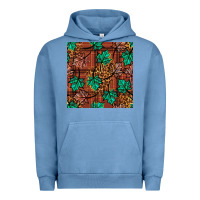 Pigment Pebble Blue fall leaves seamless pattern Urban Hoodie - BundleAndBundleShop