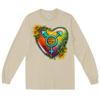 Mushroom Lgbtq Heart With Sunflower Long Sleeve Tee - BundleAndBundleShop