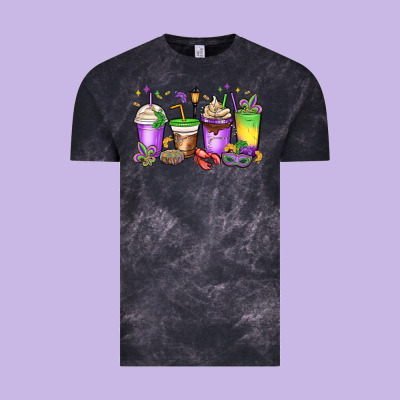 Mardi Gras Coffee Cups Vintage Tee Designed By Maliassmallbusiness