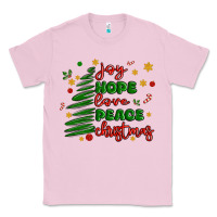 Bubblegum Pink joy hope love peace christmas Classic Tee - MaliasSmallBusiness