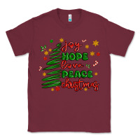 Burgundy joy hope love peace christmas Classic Tee - MaliasSmallBusiness