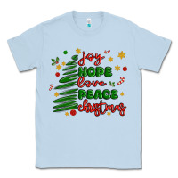 Dusty Blue joy hope love peace christmas Classic Tee - MaliasSmallBusiness