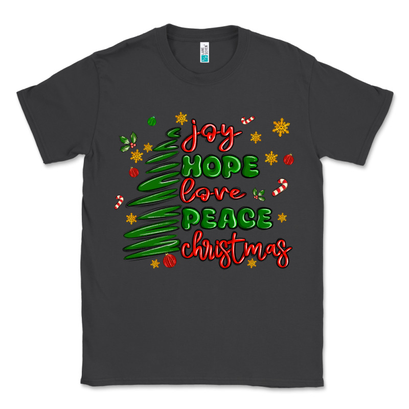 Joy Hope Love Peace Christmas Classic Tee by MaliasSmallBusiness | Teevron