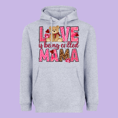 Love Is Being Called Mama Valentine's Day Heavyweight Hoodie Designed By Howdyjamesfarm