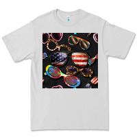 Dove Grey 4th of july glasses  seamless pattern Premium Tee - BundleAndBundleShop