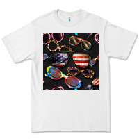 White 4th of july glasses  seamless pattern Premium Tee - BundleAndBundleShop