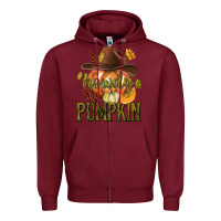 Burgundy Howdy Pumpkin Zipper Hoodie - texasbilliewilder