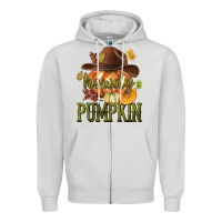 Dove Grey Howdy Pumpkin Zipper Hoodie - texasbilliewilder