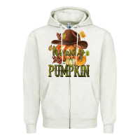 Oatmeal Heather Howdy Pumpkin Zipper Hoodie - texasbilliewilder