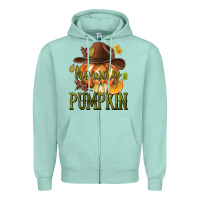 Seafoam Howdy Pumpkin Zipper Hoodie - texasbilliewilder