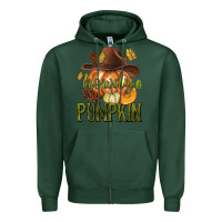 Sports Green Howdy Pumpkin Zipper Hoodie - texasbilliewilder
