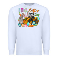 White I dig Easter Day Premium Sweatshirt - HowdyJamesFarm
