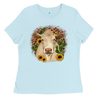 Baby Blue charolais leopard cactus sunflower Ladies Tee - JahusDesignShop