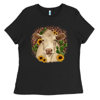 Black charolais leopard cactus sunflower Ladies Tee - JahusDesignShop