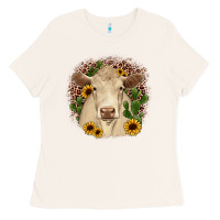 Charolais Leopard Cactus Sunflower Ladies Tee | Teevron