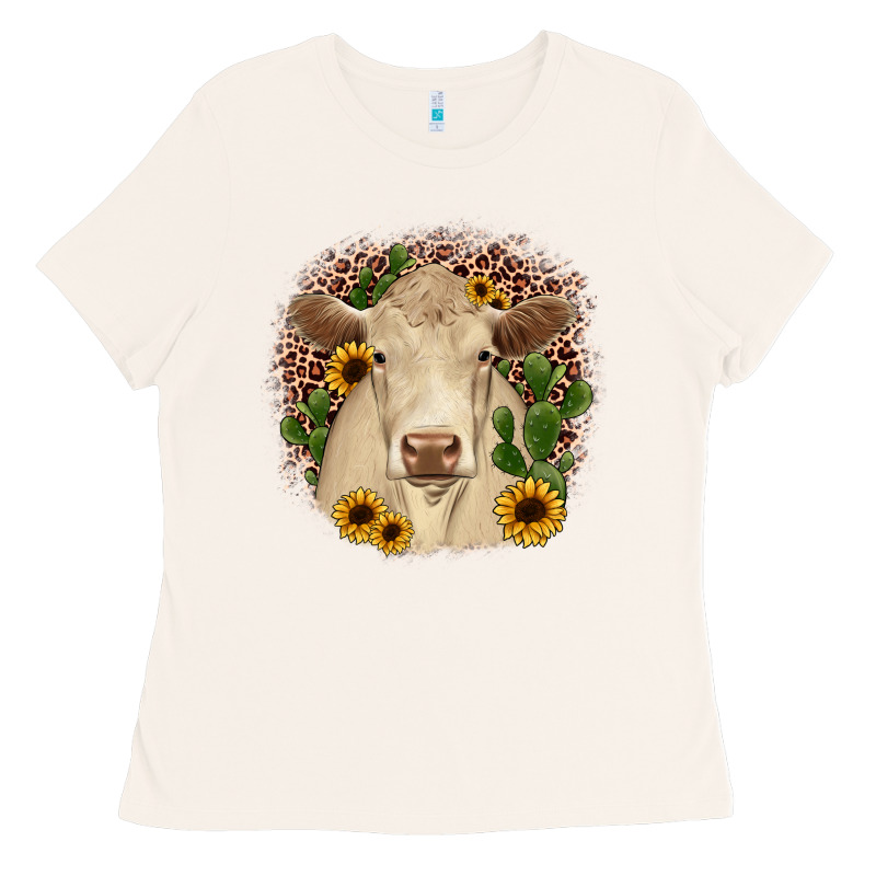 Charolais Leopard Cactus Sunflower Ladies Tee by JahusDesignShop | Teevron