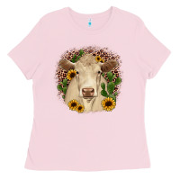 Bubblegum Pink charolais leopard cactus sunflower Ladies Tee - JahusDesignShop