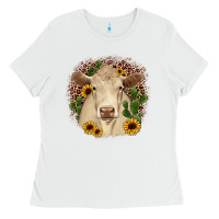White charolais leopard cactus sunflower Ladies Tee - JahusDesignShop