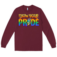 Burgundy Lgbtq Show Your Pride With Rainbow Long Sleeve Tee - BundleAndBundleShop