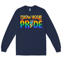 Navy Lgbtq Show Your Pride With Rainbow Long Sleeve Tee - BundleAndBundleShop
