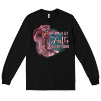 Black Walk By Faith Not By Sight Long Sleeve Tee - JahusDesignShop