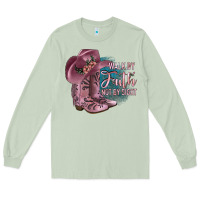 Matcha Walk By Faith Not By Sight Long Sleeve Tee - JahusDesignShop