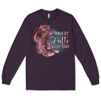 Plum Walk By Faith Not By Sight Long Sleeve Tee - JahusDesignShop