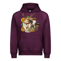Mauve Wine Black And White Cow Coffee Urban Hoodie - FaDigitalArtStudio