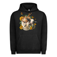 Pigment Black Black And White Cow Coffee Urban Hoodie - FaDigitalArtStudio