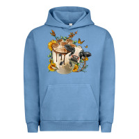 Pigment Pebble Blue Black And White Cow Coffee Urban Hoodie - FaDigitalArtStudio