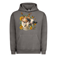 Pigment Tornado Black And White Cow Coffee Urban Hoodie - FaDigitalArtStudio