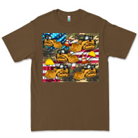Cacao bulldozer camouflage american flag Premium Tee - Artiststas