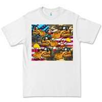 White bulldozer camouflage american flag Premium Tee - Artiststas