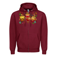Burgundy Mexican taco nacho and souce Zipper Hoodie - NancyCooperArtShop