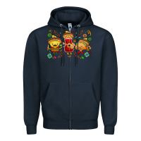 Navy Mexican taco nacho and souce Zipper Hoodie - NancyCooperArtShop