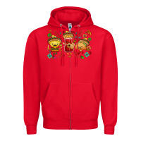 Red Mexican taco nacho and souce Zipper Hoodie - NancyCooperArtShop