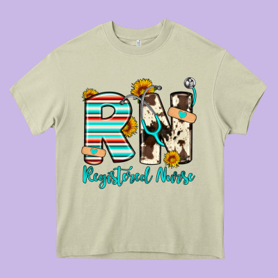 Rn Registered Nurse Heavy Core Tee Designed By Artiststas