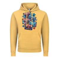 Vintage Mustard usa america cassette tapes Vintage Hoodie - MaliasSmallBusiness