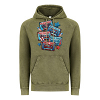 Vintage Olive usa america cassette tapes Vintage Hoodie - MaliasSmallBusiness