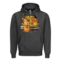 Charcoal Heather Fall Truck Zipper Hoodie - texasbilliewilder
