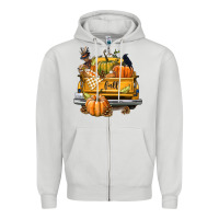 Dove Grey Fall Truck Zipper Hoodie - texasbilliewilder