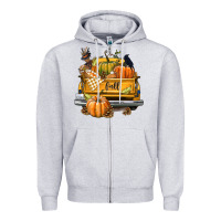 Heather Grey Fall Truck Zipper Hoodie - texasbilliewilder